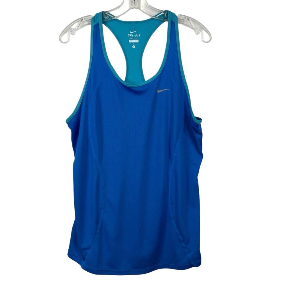 Nike Dri Fit Workout Top Women's Size Large Blue